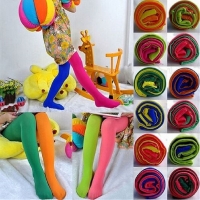 Candy Color Mixed Tights for Girls Patchwork Baby Stretch Trouser Skinny Pants Kids Dance  Pantyhose Stocking 3-9Y