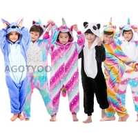 Children Pajamas Winter Sleepwear Boys Onesies Girls Pajamas Sets Cute Panda Unicorn Totoro Animal Kids Pyjama Pijama