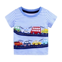 Toddler Cotton T-Shirt, Short Sleeve, O-Neck, Cartoon Design (1-6 Years)