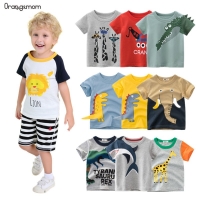 2023 Summer Boys' Cartoon T-Shirt and Sweatshirt Set by Orangemom - Cotton Clothes for Kids