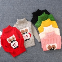 PHILOLOGY 2T-8T owl pattern winter boy girl kid thick Knitted bottoming turtleneck shirts high collar pullover sweater