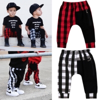 Pudcoco Boy Pants 1Y-6Y Fashion Toddler Kids Boys Plaid Bottom Pants Panty Harem Pants Trousers Casual