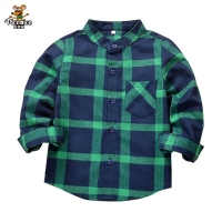 Plaid Mandarin Collar Shirts for Boys Aged 2-12 Years - Autumn Fashion Wear.