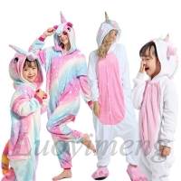 Unisex Animal Onesie Pajama Sets for Kids and Adults - Panda, Unicorn, Winter Sleepwear