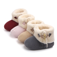 Winter Baby Boots - Warm Ankle Snow Boots with Fur Insole & Buckle - For Girls and Boys