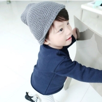 2 Children's hat 2019 autumn and winter new solid color knit hat creative cute wool cap