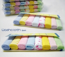 Pack of 8 Cotton Baby Towels for Feeding, Saliva and Nursing. Soft Washcloth Wipes for Baby Boys and Girls.