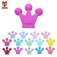 BOBO.BOX 10pcs Crown Silicone Beads Baby Teething Toys Food Grade DIY Necklace Bracelet Pacifier Chain Silicone Teether BPA Free
