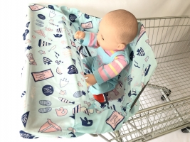 Multifunctional Baby Trolley & Highchair Cover: Protects Infants & Toddlers with Cushioned Mat for Shopping and Grocery Carts.