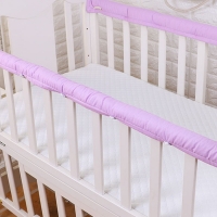 2 pcs/set Plain Color Crib Bumper Thickened Baby Bedside Protective Bar Anti-collision Barrier Cover For Infant Protection Strip
