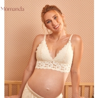 MOMANDA Nursing Bra Lace Sexy Breastfeeding Maternity Wirefree Padded Cute Women's Bralette for Pregnant Lingerie Lactation