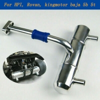 Double-hole Muffler Exhaust pipe Aluminium For RC Car 1:5 HPI rovan Baja 5B 5T King Motor Parts