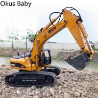2020 Brand New Toys 15 Channel 2.4G 1/14 RC Excavator Charging RC Car With Battery RC Alloy Excavator RTR For kids