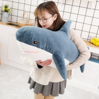 1pc 80/100CM Big Size Shark Plush Toy Soft Stuffed speelgoed Animal Reading Pillow for Birthday Gifts Cushion Gift For Children