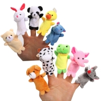 Set of 10 Cute Animal Finger Puppets for Storytelling to Kids - Cartoon Plush Toys for Boys and Girls