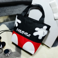 Mickey Mouse Canvas Handbag with Handcuff Handles and Lunch Box Compartment