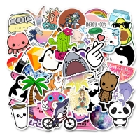 50PCS Cool Summer Vsco Stickers Pack Pink Girl Anime Stiker For Children On The Laptop Fridge Phone Skateboard Suitcase Sticker