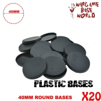 Set of 20 Plastic Bases (40mm) for Wargame Miniatures.