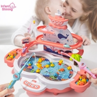 Infant Shining Magnetic Fishing Kids Electric Fishing Toy 2-3 Years Boys Girls Magnetic Fishing Suit Fishing Game for Children