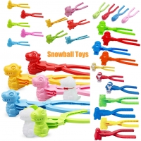 Kid's Snowball Maker Plastic Clip Toy for Snow and Sand - Duck Shape Snowman Mold for Outdoor Play