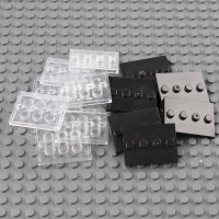 City Figures Plate Building Blocks Accessory Black 3X4 With 4 Knobs Transparent 88646 Compatible Bricks Parts Base Plate C030