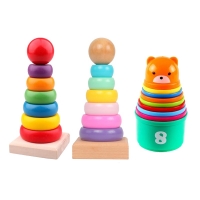 Colorful Stacking Rings for Babies and Toddlers: Wooden and Plastic Stacker Cups for Learning and Play