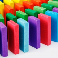 360 Colored Wooden Domino Blocks for Educational Learning and Children's Games