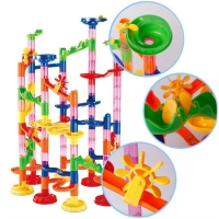 29/105pcs Set DIY Construction Marble Race Run Track Building Blocks Kids Maze Ball Roll Toys Christmas Gift