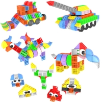 Kids Plastic Cube Building Blocks Educational Toys For Children 3D Creativity Construction Toy Baby DIY Design Funny Bricks