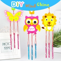 Kids DIY Wind Chime Set - Handmade Puzzle Toy with Cartoon Non-woven Fabric.