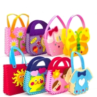 Non-Woven New Handicraft Toys for Children Pink Bag Girl Gift Fabrication DIY Toy Animal Handbag Arts Crafts Educational Toy