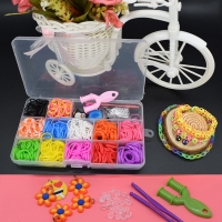 600pcs rubber loom bands girl gift for children elastic band for weaving lacing bracelet toy gum for bracelets diy material set