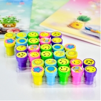 Kids Cartoon Stamps Set - 10pcs Smiley Faces for DIY Scrapbooking and Painting Decoration of Photo Albums