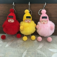 Cartoon Plush Keychain - Cute Doll Design - Perfect Bag or Car Accessory - Ideal Gift for Women and Kids