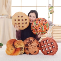 Simulation Pizza&Biscuit&Hamburger Plush Pillow Soft Cartoon Fast Food Bread&Hot Dog Stuffed Doll Sofa Chair Cushion Funny Gifts