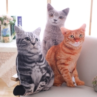 3D Cat Plush Pillow - 50cm - Lifelike, Soft and Cute - Perfect for Home Decor, Kids Toys and Gifts.