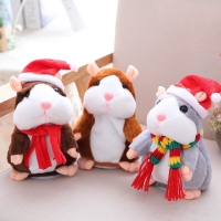 16cm Electric Talking Walking Hamster Plush Stuffed Animals Sound Recording Repeat Toys Christmas Gift for kids Dropshipping