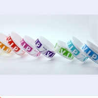 100 Pieces Waterproof Disposable Tyvek paper VIP WristBand for Events Swimming Plain Clor PVC Paper Wristband Toy