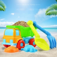 5Pcs/Set Kids Beach Truck Shovel Rake Animal Molds Kit Garden Sandpit Pool Storage Toy Collection Sand Away Beach