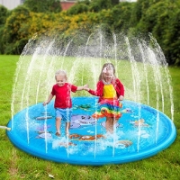 Kids Sprinkler Play Mat - 170cm Inflatable Water Cushion for Outdoor Swimming Pool, Lawn Games and Summer Fun Toys