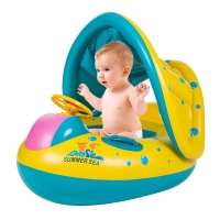 Inflatable Baby Swimming Ring with Shade for Safe Water Play