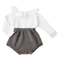 Warm Wool Knitted Long Sleeve Romper Outfits for Newborn Baby Girls