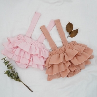 Pink Linen Ruffle Bloomers & Tutu Skirt Set for Toddler Girls