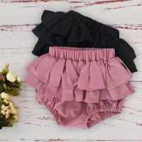Ruffle Shorts for Baby Girls, Summer Diaper Cover, Available in Pink and Beige, Size 12M