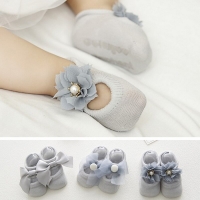 Set of 3 Cotton Lace Anti-Slip Baby Girl Socks with Bow - Ideal Spring/Summer Gift Socks for Girls