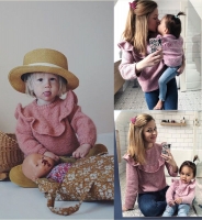 Girls' Winter Sweaters (0-3yrs) - Casual Lace Knitwear for Warmth, Perfect for Sisters' Matching Outfits