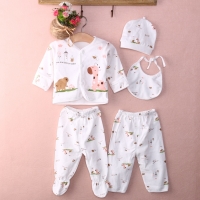 Pudcoco Newborn Infant Baby Underwear Cotton Soft Animal Print Unisex 5pcs Outfits Set Kids T-Shirt+Pant For 0-3 months Baby