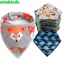 Cotton Baby Bibs with Cartoon Design - Absorbent and Durable