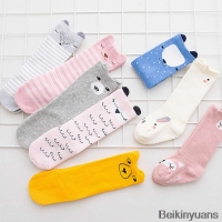 Newborn Toddler knee high sock Baby Girl Boy Socks anti slip Cute Cartoon Cat Fox leg warmers For newborns infant Warm Long Sock