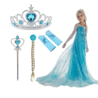 Kids Princess Elsa Cosplay Costume Dress for Birthday, Christmas Party or Summer Wear
